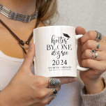 Hotter By One Degree | Graduation Coffee Mug<br><div class="desc">Fun Graduation coffee mug,  perfect gift for your graduate! The mug features different typography text which reads 'HOTTER BY ONE DEGREE' The graduation year,  graduates name and a graduation hat. The text and hat color can be changed by clicking on the customize further link.</div>