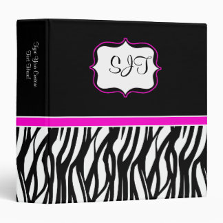 Hotter Pink and Black Zebra Binder