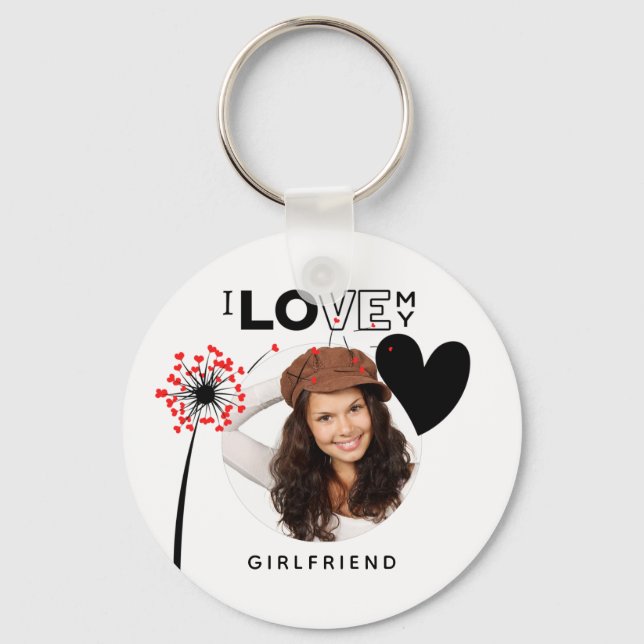 HOTTEST Girlfriend Alert! Photo I Love My GF Award Keychain (Front)