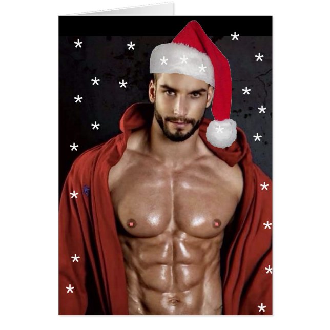Hottest Hunks On The Planet! Christmas Buff Santa  Cards (Front)