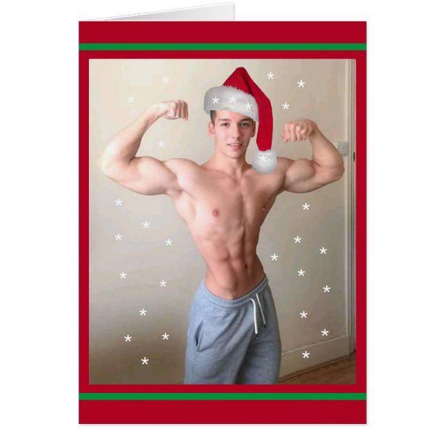 Hottest Hunks On The Planet! Christmas Buff Santa Cards (Front)