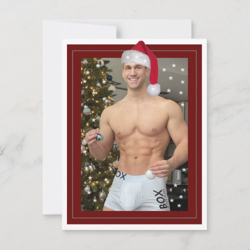 Hottest Hunks On The Planet Christmas Buff Santa  Postcard