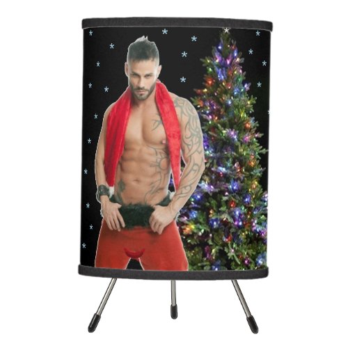 Hottest Hunks on the Planet Santa Tripod Lamp