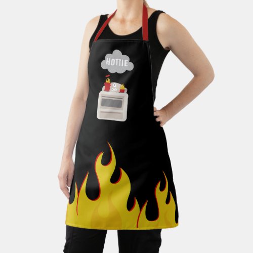 Hottie Kitchen Fire Flames Apron