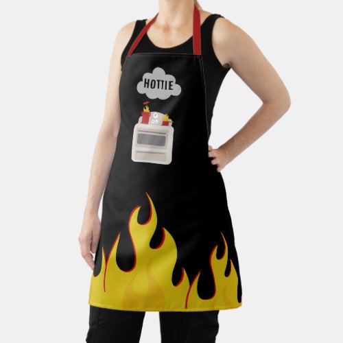 Hottie Kitchen Fire Flames Apron