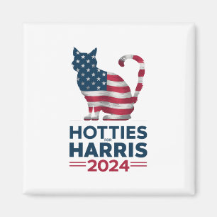 Hotties For Harris 2024 Cat Ladies Kamala Harris Magnet