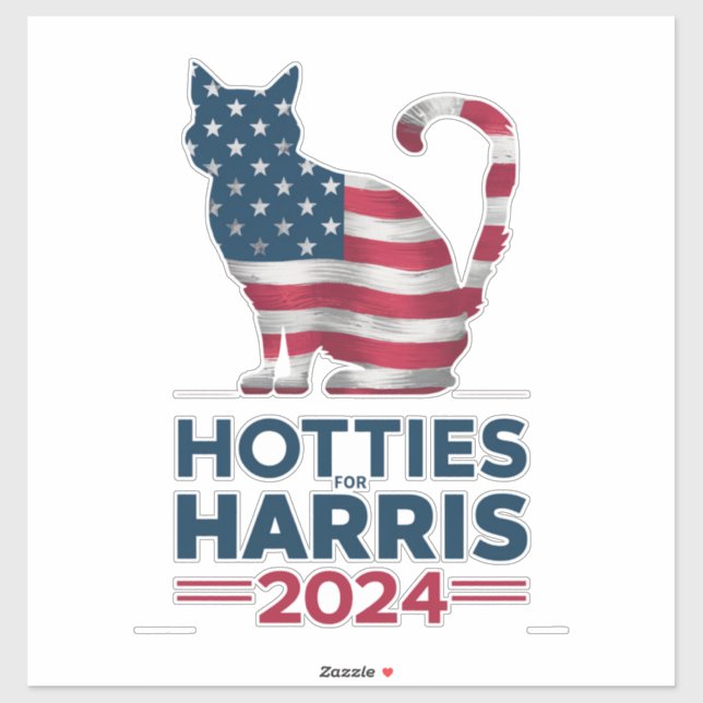 Hotties For Harris 2024 Cat Ladies Kamala Harris Sticker (Sheet)