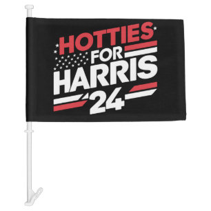Hotties For Harris 24 Car Flag