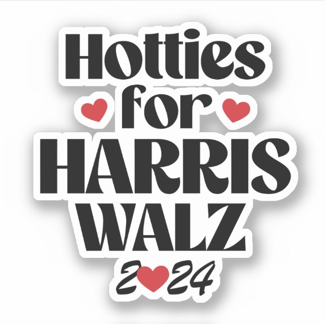 Hotties for Harris Walz Sticker (Front)