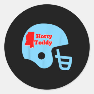 Hotty Toddy Football Helmet With Miss State Outlin Classic Round Sticker