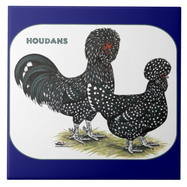 Houdan Chickens Ceramic Tile (Front)