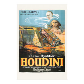 Houdini Egypt Sphinx Buried Alive Classic Magic Poster