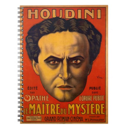 Houdini le matre du mystre Vintage Notebook