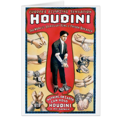 Houdini Magician 1909 Vintage Poster Restored