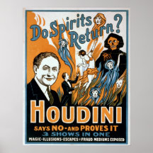 THEATRE VAUDEVILLE HOUDINI ESCAPOLOGY MAGIC USA Poster Vintage Canvas art Prints