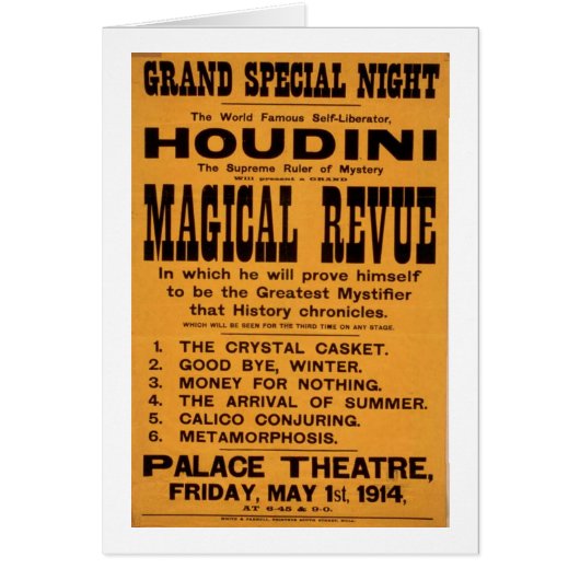 Houdini poster cards (Front)