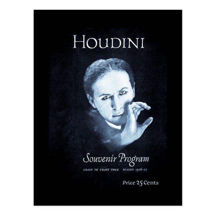 Houdini Souvenir Program 1926 27 Tour Postcards