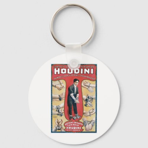 Houdini  Vintage Handcuff Escape Artist Keychain