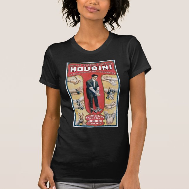 Houdini ~ Vintage Handcuff Escape Artist T-Shirt (Front)