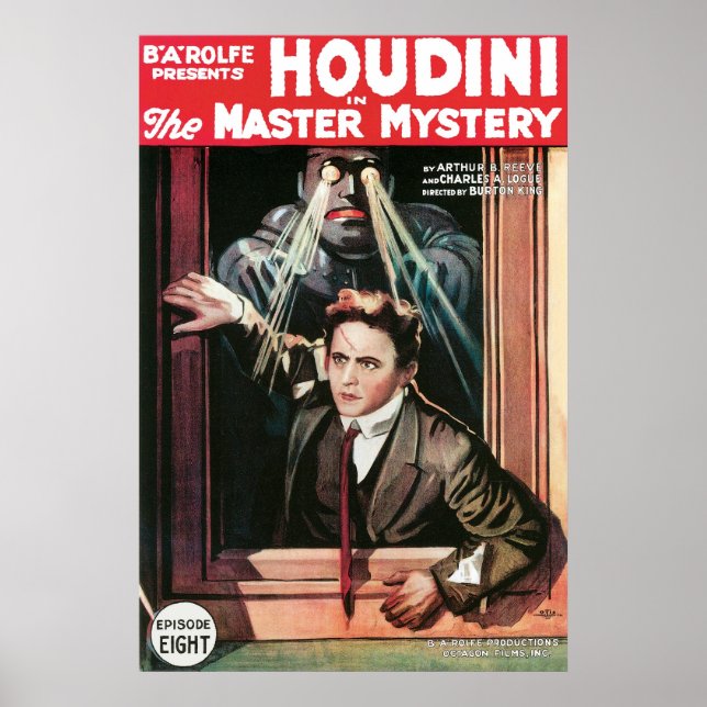 Houdini ~ Vintage Master Mystery Escape Artist Poster (Front)
