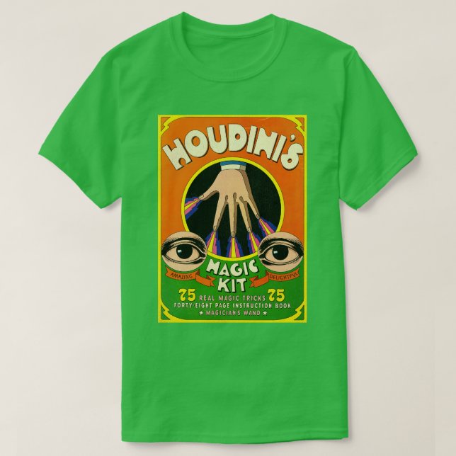 Houdinis Magic Kit 70s Retro Book T-Shirt (Design Front)