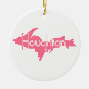 Houghton Michigan Upper Peninsula Ceramic Ornament