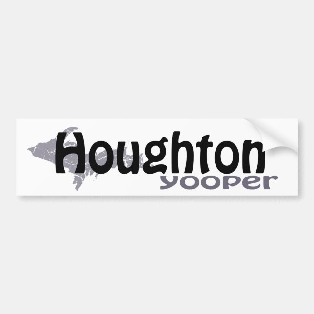 Houghton Michigan Yooper Bumper Sticker (Front)