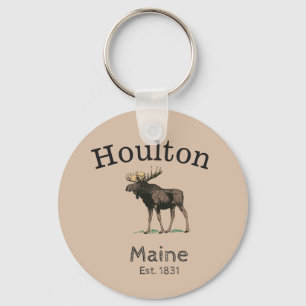 Houlton Maine Moose Keychain