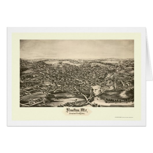 Houlton, ME Panoramic Map - 1894 Cards (Front Horizontal)