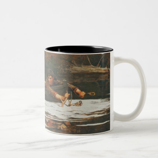Hound and Hunter, 1892 (oil on canvas) Two-Tone Coffee Mug (Right)