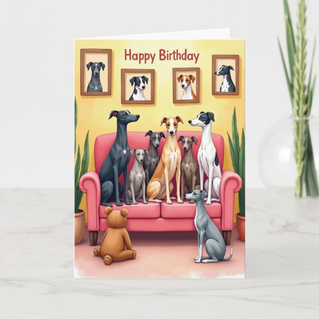 Hound Birthday Portrait Card (Front)