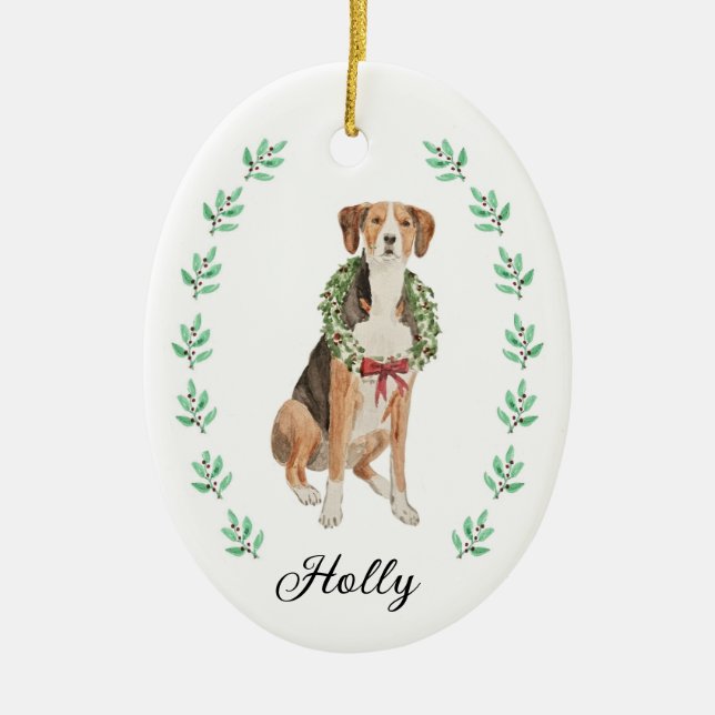 Hound Christmas Ornament (Front)