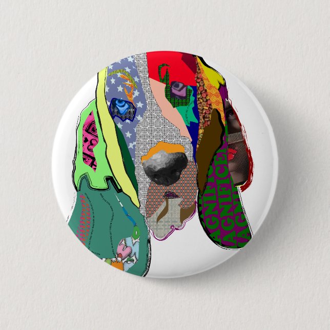 Hound Collage Button $6.95 (Front)