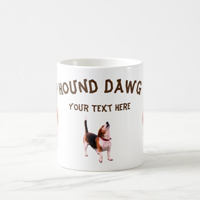 Hound Dawg Beagle Funny Personalized Coffee Mug (Center)