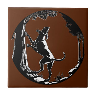 Hound Dog Art Ceramic Tile Hunting Dog Decor
