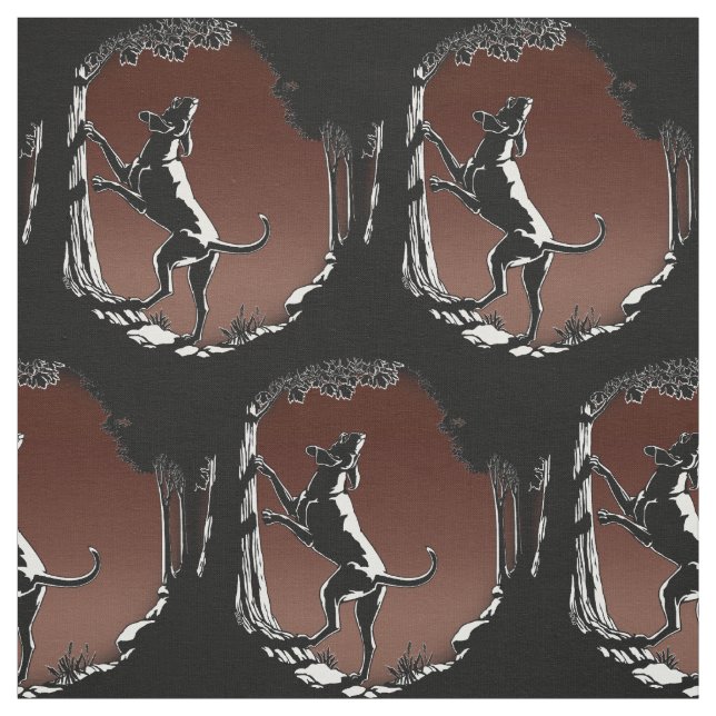 Hound Dog Art Fabric Fabric Hunting Dog Pattern (Swatch)
