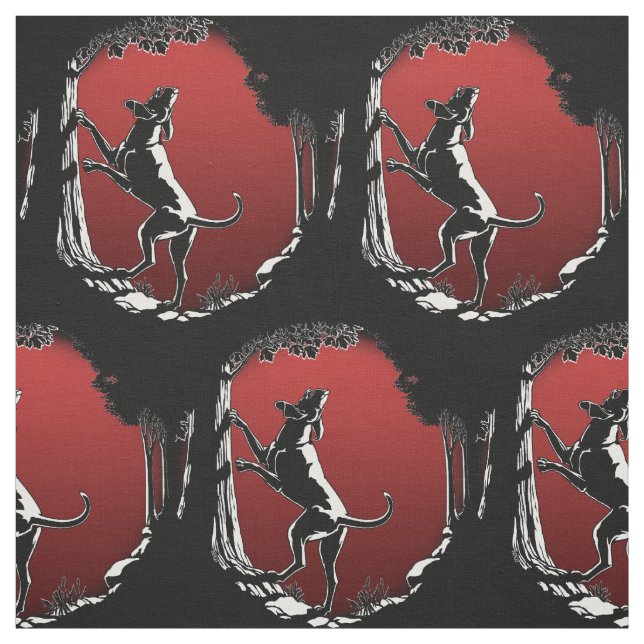 Hound Dog Art Fabric Fabric Hunting Dog Pattern (Swatch)