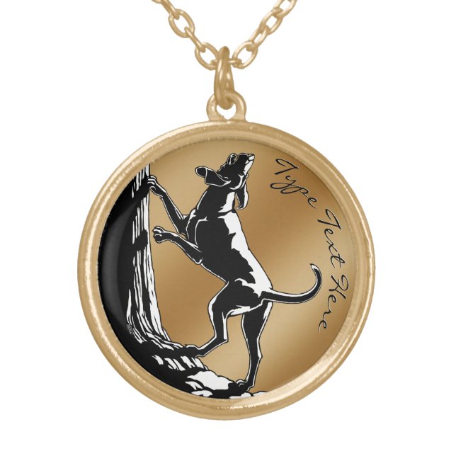 Hound Dog Art Necklace  Hunting Dog Jewelry Gifts (Front)
