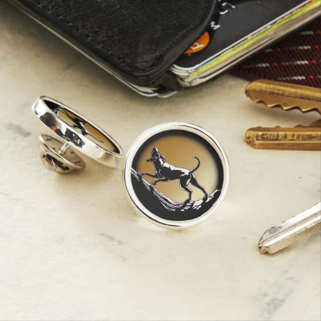 Hound Dog Art Pins Hunting Dog Lapel Pin Customize (In Situ)