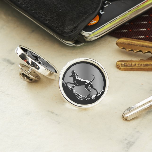 Hound Dog Art Pins Hunting Dog Lapel Pin Customize (In Situ)
