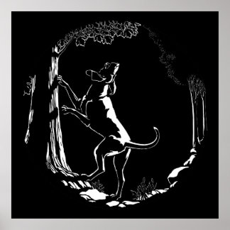 Hound Dog Art Poster Hunting Dog Art Print Posters