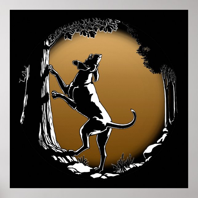 Hound Dog Art Poster Hunting Dog Lover Prints (Front)