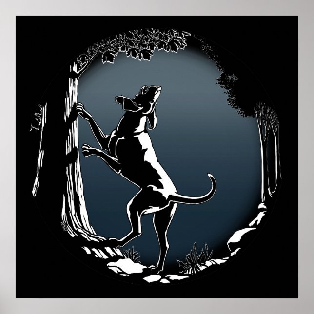 Hound Dog Art Poster Hunting Dog Lover Prints (Front)