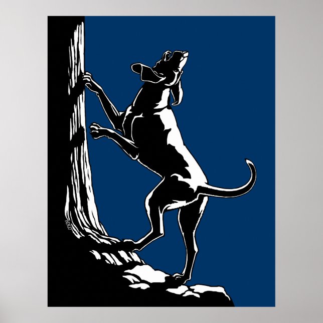 Hound Dog Art Poster Hunting Dog Lover Prints (Front)