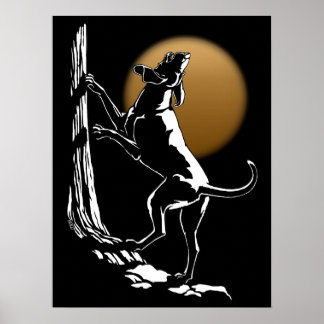 Hound Dog Art Poster Hunting Dog Print Poster Sm
