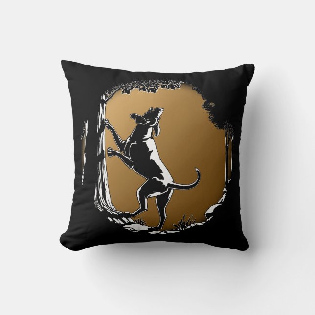 Hound Dog Art Throw Pillow Hunting Dog Pillows (Front)