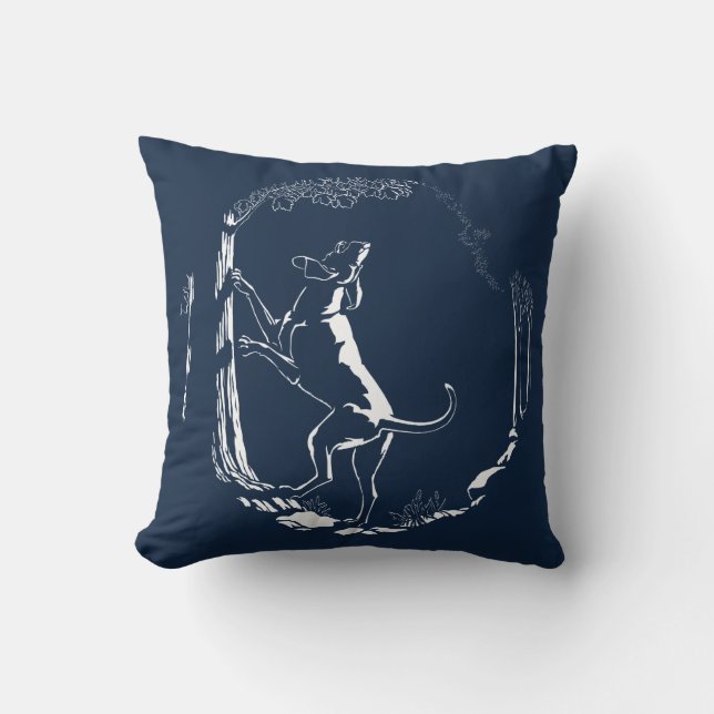 Hound Dog Art Throw Pillow Hunting Dog Pillows (Front)