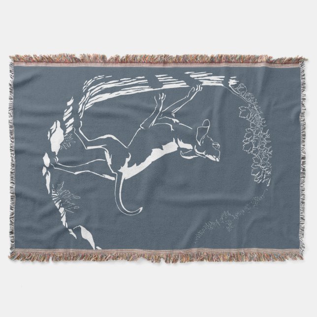 Hound Dog Blanket Hunting Dog Art Throw Blanket (Front)
