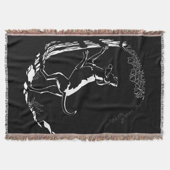 Hound Dog Blanket Hunting Dog Art Throw Blanket (Front)