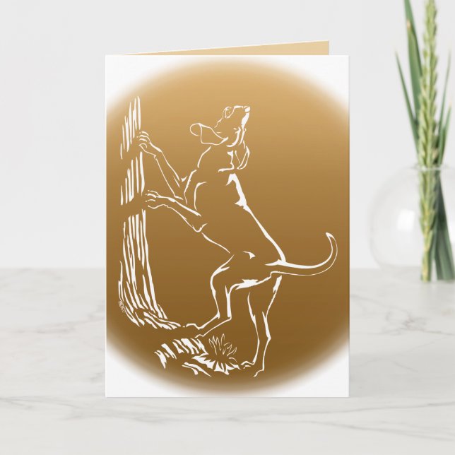 Hound Dog Cards Personalized Dog Art Greeting Card (Front)